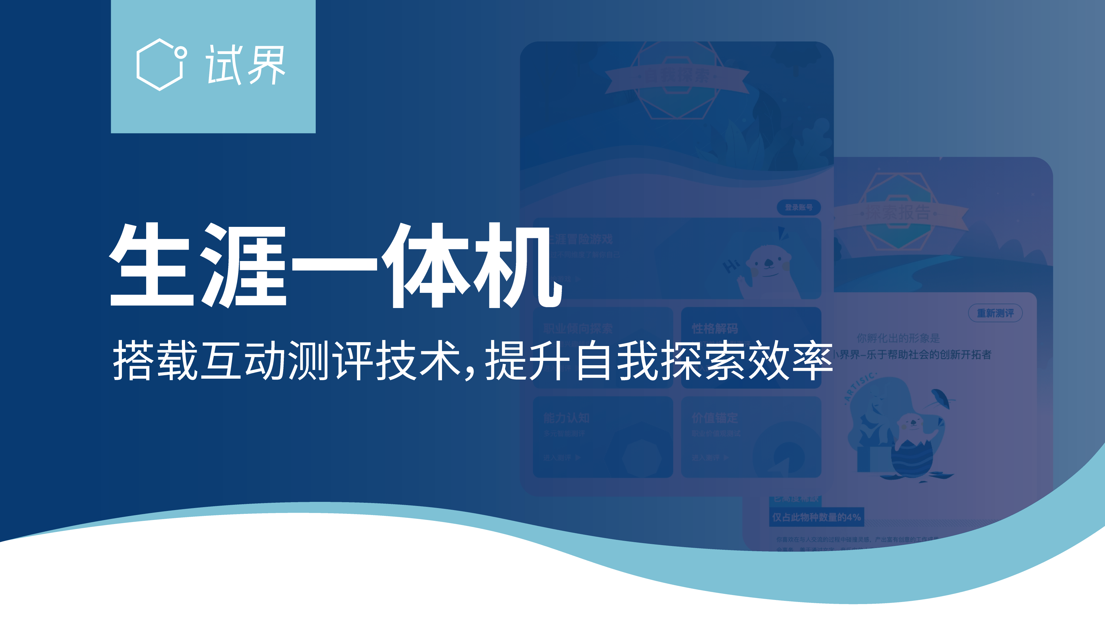 试界生涯一体机搭载互动式霍兰德兴趣测评
